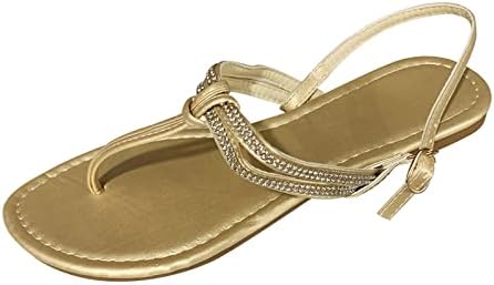 נעלי בית סנדלים לנשים ריינסטון להחליק על שקופיות נעל מקורה & חיצוני כפכפים רצועת נעלי חוף סנדל