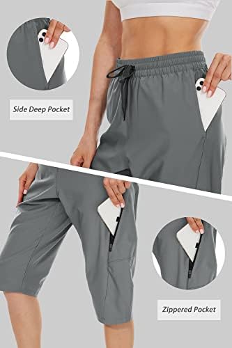 מכנסיים קצרים ארוכים של נשים ג'נארי 15 מכנסי ברמודה קצרים מתחת לברך מהירים יבש חיצוני חיצוני גולף ארוך טיולים