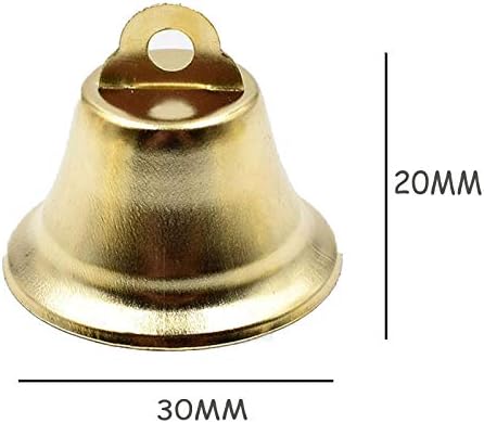 E00H43 DIY פתיחת זהב קרן פעמון פעמון חג המולד פעמוני רוח רוח 30 ממ 50 יחידות