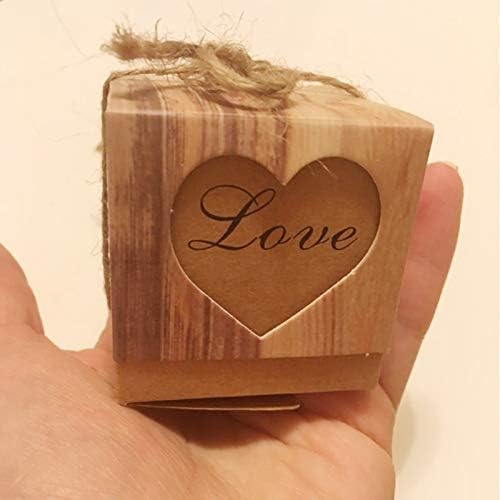 אריזת מתנה רומנטי בציר לב קראפט נייר סוכריות תיבת עם יוטה חוט חתונה טובה ומתנות תיק מסיבת אספקת חתונה