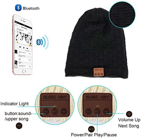 Bearsfire מוסיקה אלחוטית כובע כפה עם אוזניות בלוטות
