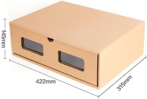 קופסת אחסון קופסת נעליים אחסון ומיון מגירת קופסת נייר קראפט ניתן לערום תיבת אחסון יציבה עם תווית