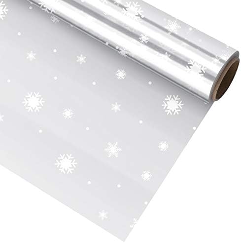 Nuobesty Flake Cellophane Wry Wrlobl נייר לחג המולד נייר, 3 מיליון עובי 3000x80 סמ