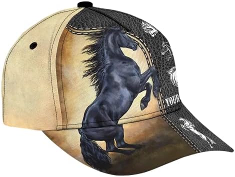 כובע סוסים, כובע בייסבול סוסים בהתאמה אישית, כובע סוסים בהתאמה אישית, מתנות לאהבות סוסים, אותו, שלה, יום הולדת,