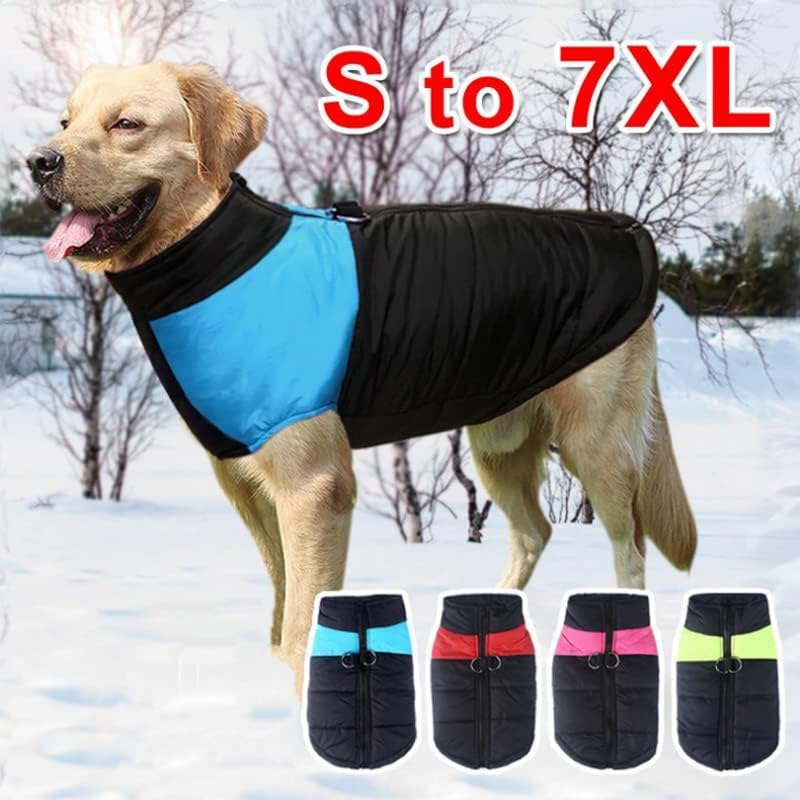 בגדי כלבים חמים בחורף מעיל מעיל רוכסן עם רוכסן אטום חיות מחמד למים לכלבים גדולים בינוניים 9 מ '