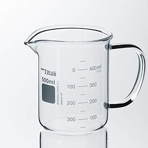 Adamas-Beta Beaker עם ידית, כוס מדידה, ספל כוסות עם זרבובית שופכת, 500 מל
