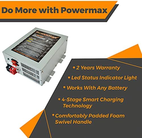 PowerMax PM3-50-24 24 VOLT 50 AMP ממיר ממיר עם מטען סוללות חכם אוטומטי 3 שלב