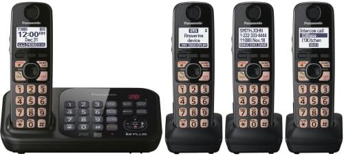 Panasonic KX-TG4741B DECT 6.0 טלפון אלחוטי עם מערכת תשובה, שחור, 1 מכשיר