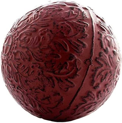 כדור דקורטיבי מתכת לעיצוב בית - אדום במצוקה, צבוע ביד, כדורי דקורטיביים מודרניים לסלון, חדר שינה,