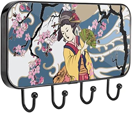 ווים דבק ווים קיר כבד לתלייה, נשים יפניות מנופפות דובדבן, ווים מגבות אמבטיה ווים מטבח