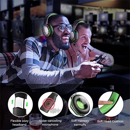 Atrasee USB Pro אוזניות משחקים למחשב PS4 PS5, 7.1 אוזניות סאונד היקפי עם מיקרופון מבטל רעש, רפידות