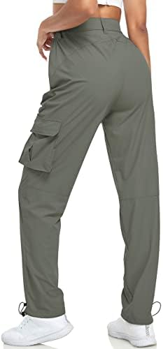 מכנסי מטען לנשים של UEU מטיילים קלים משקל קל יבש מכנסיים אתלטים חיצוניים קמפינג מטפס על כיסי רוכסן גולף