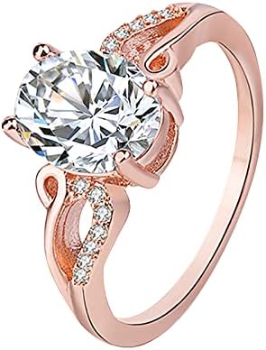 2023 זירקון זהב ורד חדש טבעת יהלום לנשים תכשיטי אופנה אביזרים פופולריים 5 טבעות