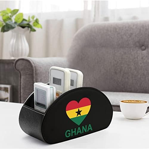 אהבת גאנה עור שלט רחוק מחזיק עם 5 תאים משרד אחסון תיבת שולחן העבודה מגש
