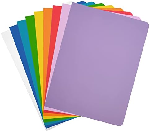 נייר ריילו - חבילה של 25 תיקיות מסמך כרטיסים עם חורי אטב וצבעים חיים-200 גרם עבה קראפט תיקיות כרטיסים