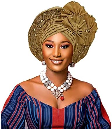 אפריקאי כיסוי ראש אוטומטי ג ' לה מסורתי ניגריה חתונה ראש לעטוף לנשים