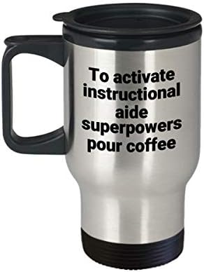 עוזר להוראה ספל נסיעות מצחיק סרקסטי נירוסטה חידוש סופרספיסא קפה קפה רעיון מתנה