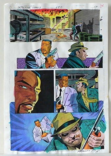 בלש קומיקס 682 עמוד 17 באטמן צבע קומיקס הפקה אמנות חתום רוי עם