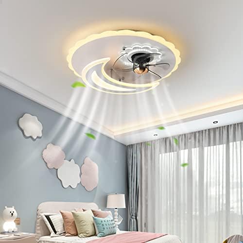 מאוורר שקט קוטית עם תאורת תקרה 3 צבעים ניתן לעמעום עם שלט רחוק חדר שינה מקורה 3 מהירות אורות תקרה מאווררים
