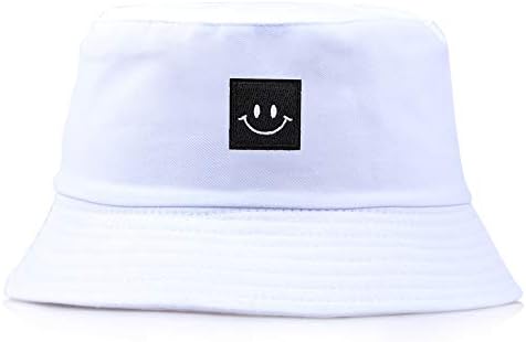 יוניסקס רקום סמיילי פנים דלי כובע פנמה כובע שמש למנוע כובעים