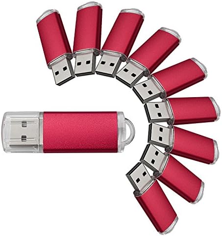Vicfun 10 חבילה 2 ג'יגה-בייט כונני פלאש USB 2GB הכונן פלאש חבילת USB 2.0 USB זיכרון מקל-אדום
