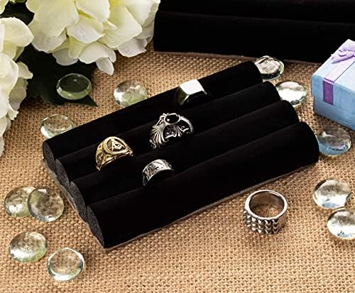 Adorox 2 סטים של אצבעות טבעת קטיפה שחור מגשי טבעת אביזר רפידות קצף ראווה מונה דלפק מחזיק תכשיטים לתצוגה