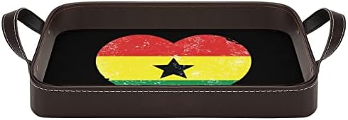 מארגן מגש עור דגל רטרו רטרו גאנה מגש הגשה עם מגש דקורטיבי למטבח ביתי סלון
