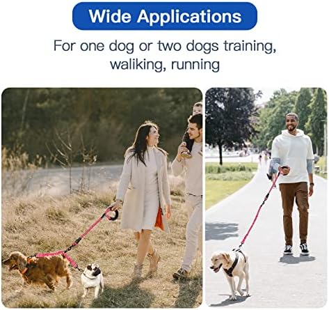 רצועת כלבים, רצועת כלבים כפולה, רצועת כלבים כפולה, 360 סבך מסתובב רצועת אימונים בהליכה ללא כלבים