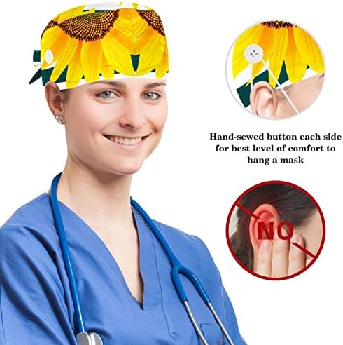 כובע כירורגי של נשים וגברים עם שיער קשת כובע פרח בעלי חיים מצומצם כובע עבודה בגודל אחד