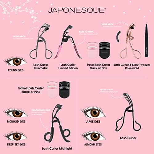 מסלסל ריסים מהדורה מוגבלת יפני, עבור טבעי & מגבר; ריסים מלאכותיים, עיניים עגולות בצורה, כולל 1 כרית