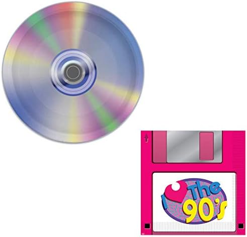 שנות ה -90 שנות התשעים צד 9 צלחות תקליטור דיסקט מפיות צרור