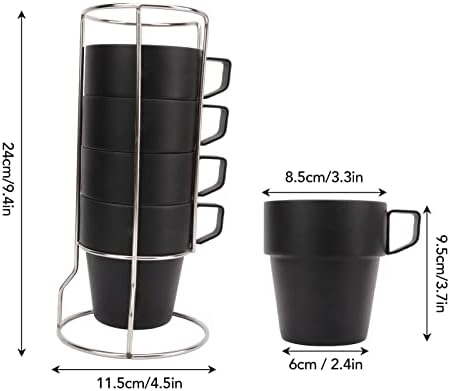 סט כוסות קמפינג וינגבו, עמיד בפני שחיקה 4 יחידות כוס קפה הניתנת לגיבוב לפיקניק