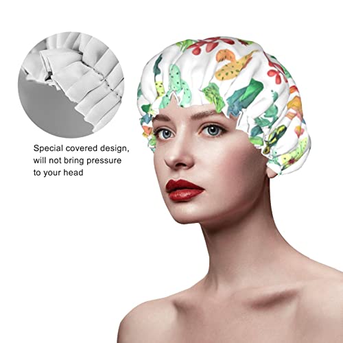 נשים לשימוש חוזר למתיחה שולי שיער כובע בצבעי מים קקטוס בשרניים שכבות כפולות