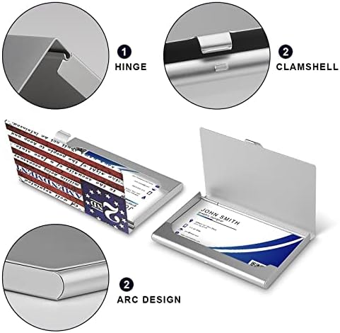 2 תיקון מותג בציר אמריקאי דגל עסקים מזהה כרטיס מחזיק סילם מקרה מקצועי מתכת שם כרטיס ארגונית כיס
