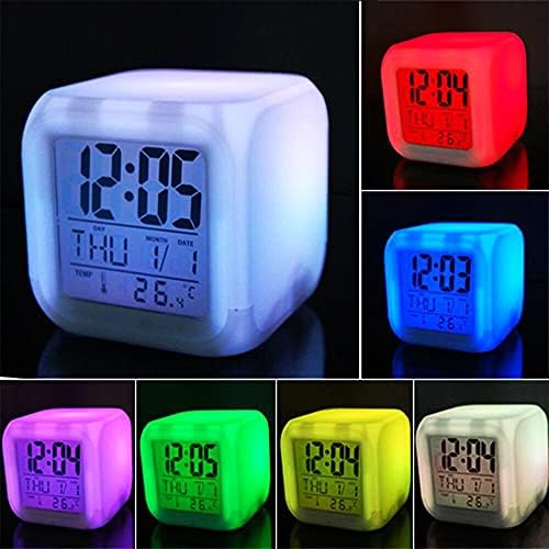 7 ColoralArm Clock Led שעון דיגיטלי משתנה לילה אור זוהר שעון שולחן ילדים נואש ילדים מתנה מתנה קוף קטיף קטיפה צעצוע