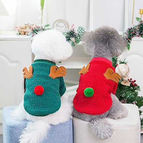כלב חם אפוד מעיל גור חולצות בגדי חג המולד תחפושות לחתולים כלבים קטנים חבילה של 2