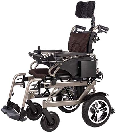 כיסא גלגלים נייד מתקפל כסאות גלגלים חשמליים מתקפל כיסא גלגלים חשמליים עם משענת משענת ראש מתכווננת וסוללת