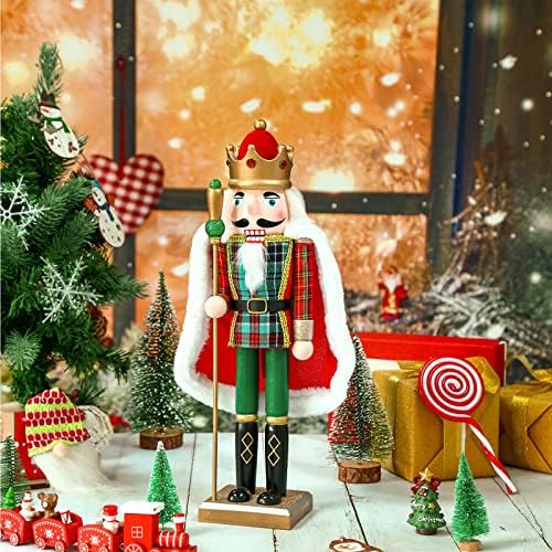 חג המולד עץ מפצח אגוזים 15 אינץ מסורתי חג המולד מפצח אגוזים דקור חגיגי חג המולד דקור עבור מסיבת חג המולד