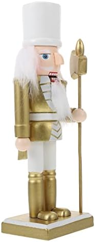 חג המולד מפצח אגוזים חייל בובות קישוט: 21 סנטימטר זהב עומד מפצח אגוזים עץ בובות בובת חג המולד צעצוע מתנות