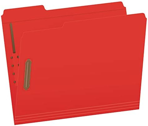 פנדפלקס אטב תיקיות, 2 מחברים, מכתב גודל, אדום, 1/3 לחתוך כרטיסיות בשמאל, ימין, מרכז עמדות, 50 בקרטון