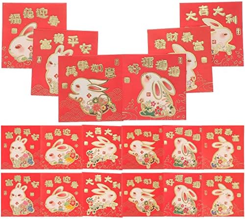טנדיקוקו 30 יחידות קריקטורה ארנב דפוס אדום מעטפות אדום מעטפות לשנה של ארנב
