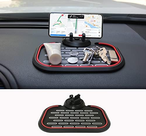 כרית טלפון ללא החלקה ללוח המחוונים לרכב, מחזיק טלפון אוניברסלי 360 מעלות, מחזיק טלפון רב-פונקציונלי