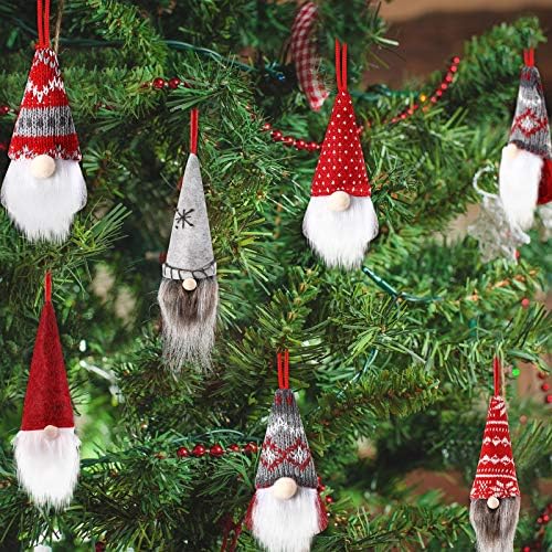 9 חתיכות גמרים קישוטי עץ חג המולד קישודים שוודים קטיפה גנומים סנטה שדון תלויים קישוטי בית לקישוט חג