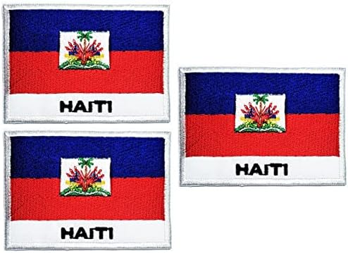 קאנטרי הדגל הדגל ברזל רקום תפור על תיקון מדבקות דגל לאומי להאיטי.
