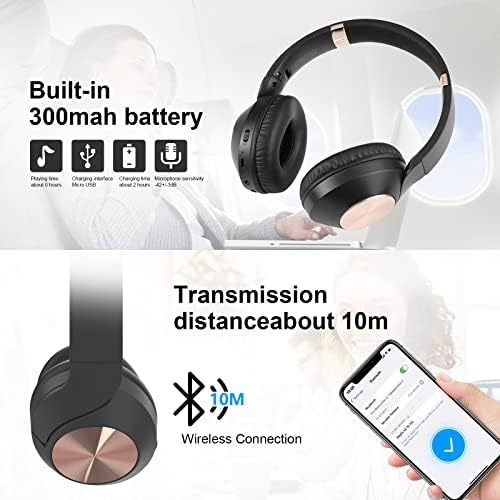 רירית אוזניות Bluetooth של רירית אוזניות אוזניות אלחוטיות מתקפלות וחווטות אוזניות סטריאו עם מיקרופון מובנה, משטח