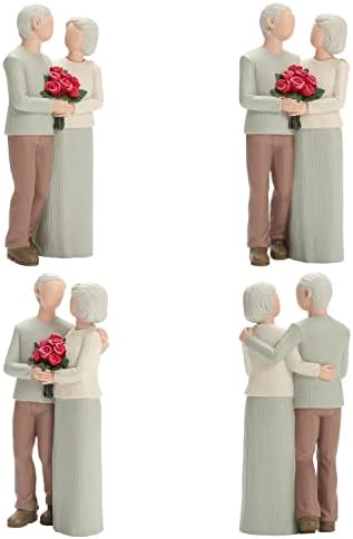 הנסונבר אוהב פסלונים זוגיים קשישים, פסלי יום נישואין לקישוט הבית, דמויות מצוירות ביד מתנות לסבא