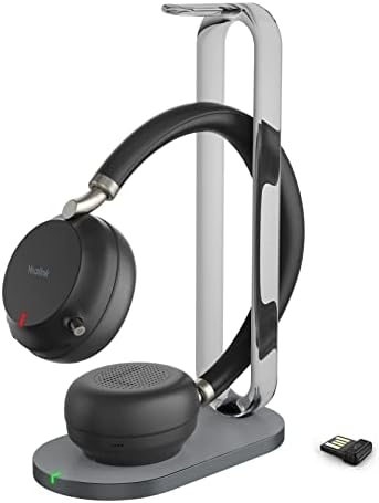 Yealink BH72 אוזניות אלחוטיות עם עמדת טעינה, אוזניות סטריאו Bluetooth עם מיקרופון, זרוע מיקרופון