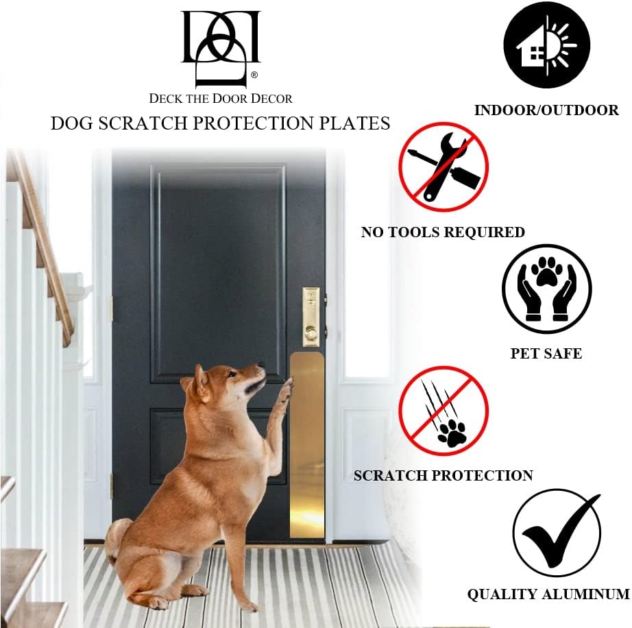 סיפון את דלת דקור / כלב שריטה דלת הגנת צלחת - אלומיניום-3 מ ' דבק הר - מרובה גימור צבעים-גדלים עבור כל