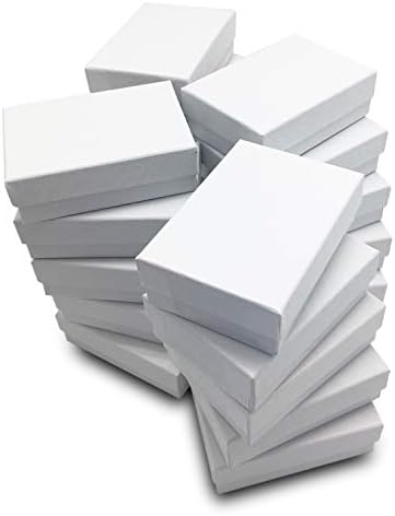 את תצוגת חבר ' ה – קרטון תכשיטי קופסות עם כותנה-100 חבילה - לבן מערבולת - 32