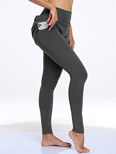 מכנסי אימון מותניים גבוהים של קדמוס עם כיסים בקרת בטן יוגה יוגה חותלות קפרי לנשים